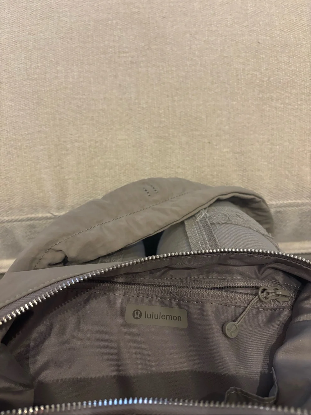lululemon athletica Tan Crossbody with Orange Chain Accent